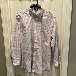 Men’s Saddlebred White and Blue Casual Button Down Shirt